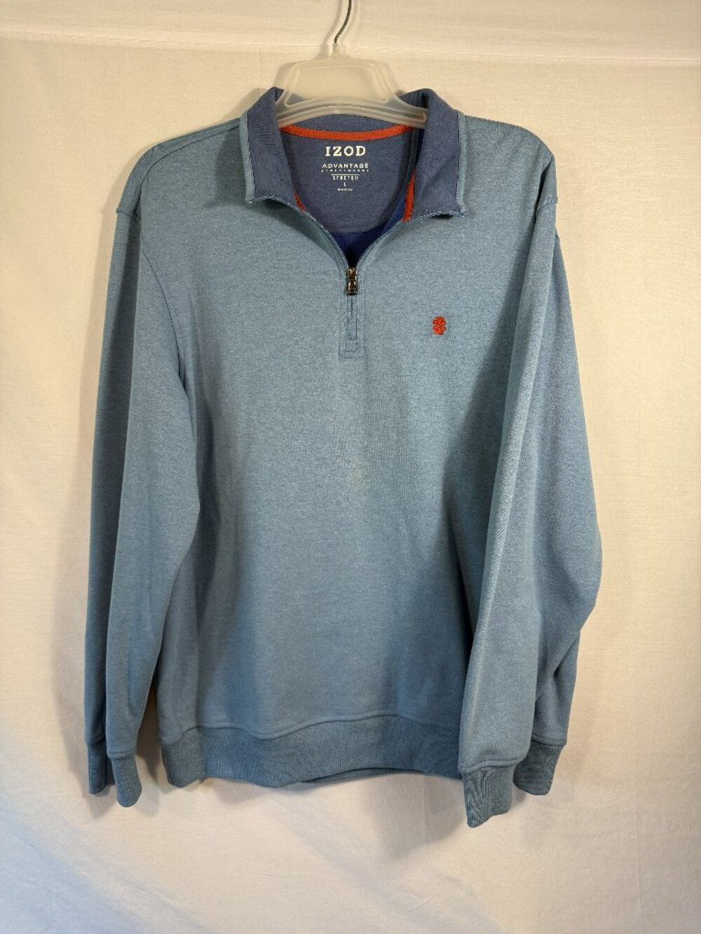 Izod Advantage Performance Men L Blue Quarter Zip